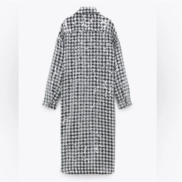 LIMITED EDITION Zara Houndstooth Sequin Overshirt Size S NEW WITH TAG! - Picture 10 of 12